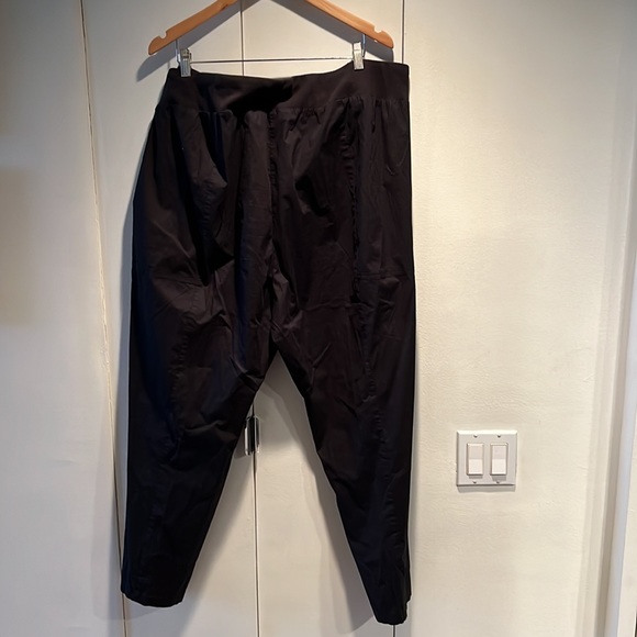Eileen Fisher Black Cotton Pull on Drawstring Waist Pants - Picture 3 of 6